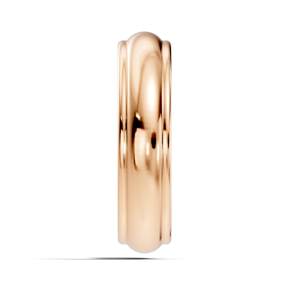 Classic Half-Round Wedding Band with Polished Comfort Fit Design (HREW500) 3