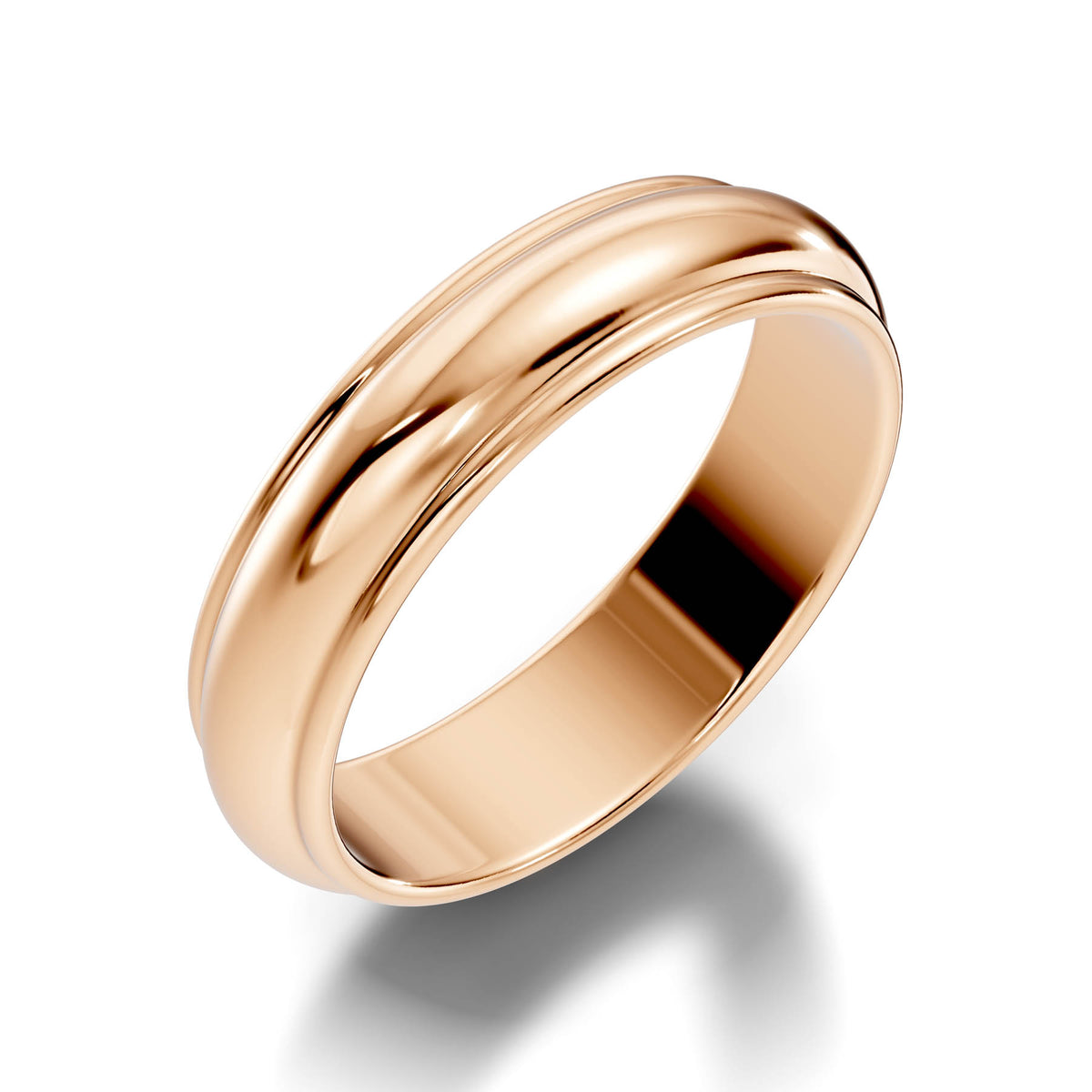 Classic Half-Round Wedding Band with Polished Comfort Fit Design (HREW500) 12