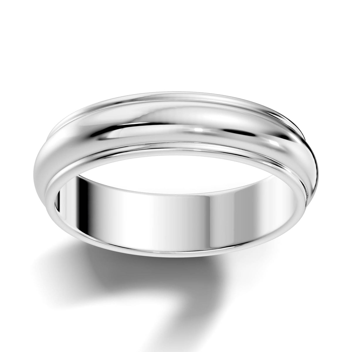 Classic Half-Round Wedding Band with Polished Comfort Fit Design (HREW500) 1