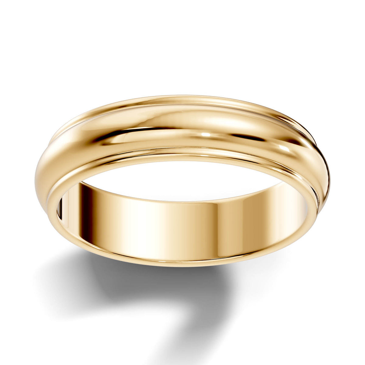 Classic Half-Round Wedding Band with Polished Comfort Fit Design (HREW500) 7