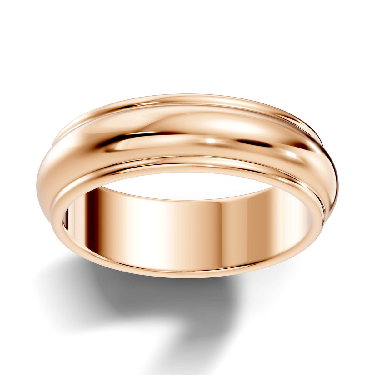 Classic Half-Round Wedding Band with Polished Comfort Fit Design (HREW600) 8