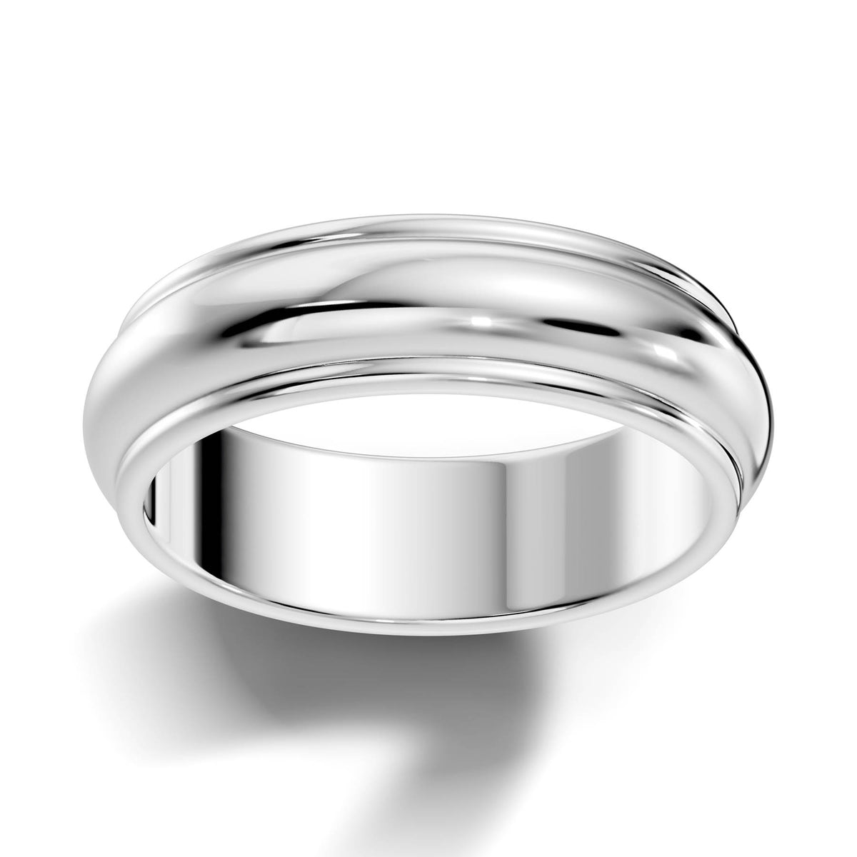 Classic Half-Round Wedding Band with Polished Comfort Fit Design (HREW600) 1