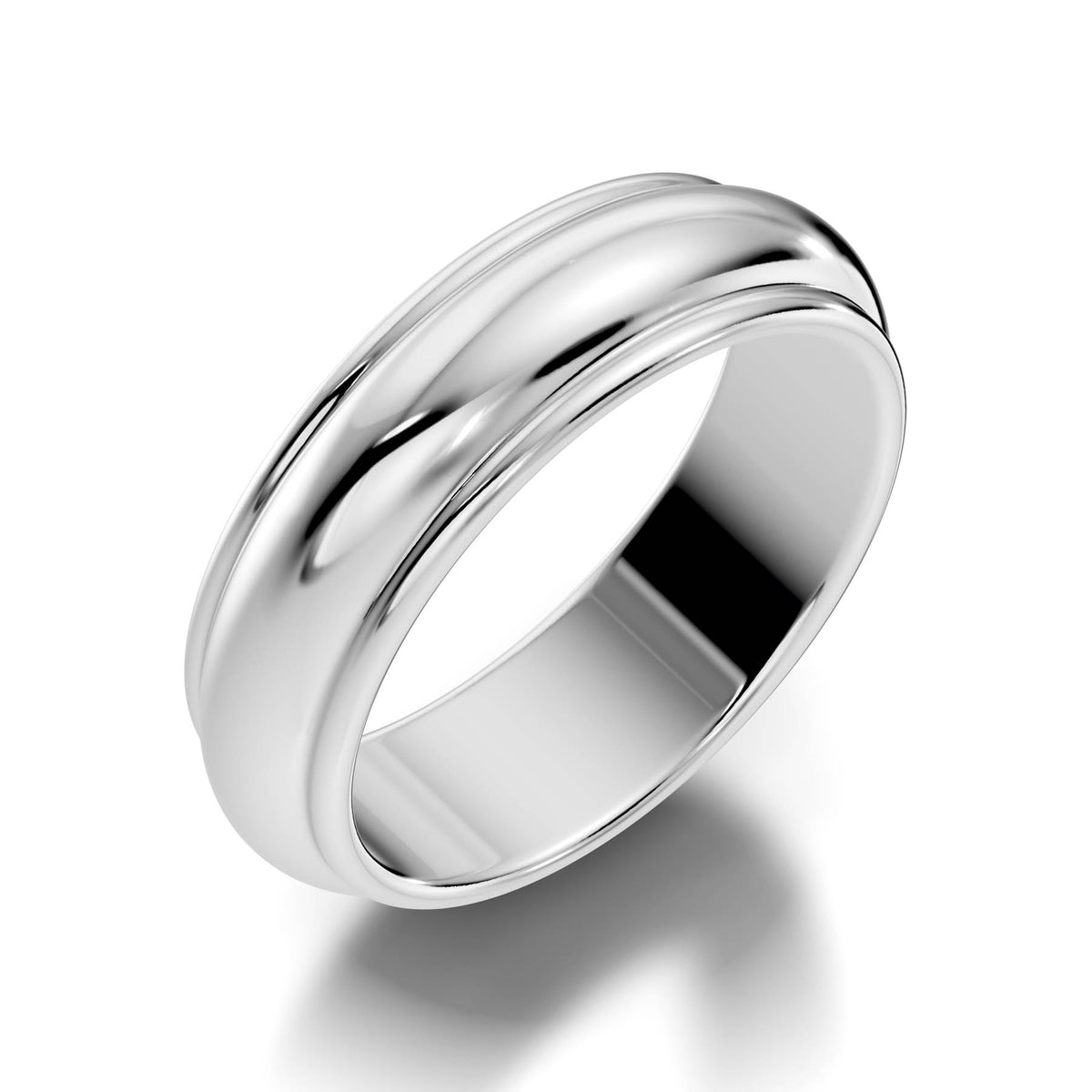 Classic Half-Round Wedding Band with Polished Comfort Fit Design (HREW600) 6