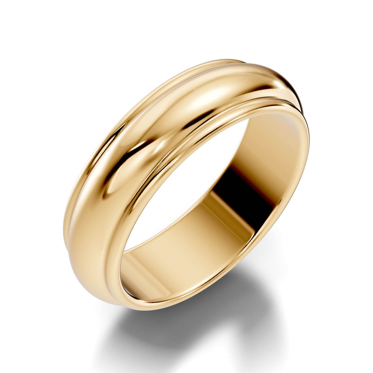 Classic Half-Round Wedding Band with Polished Comfort Fit Design (HREW600) 2
