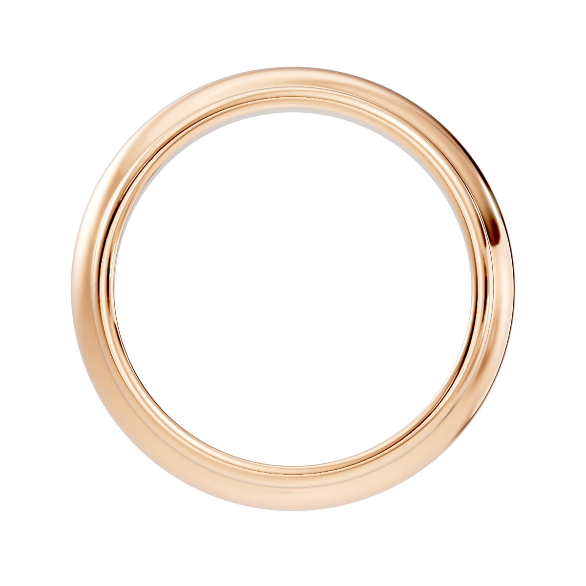 Bold Half-Round Wedding Band with Polished Comfort Fit Design (HREW700) 12