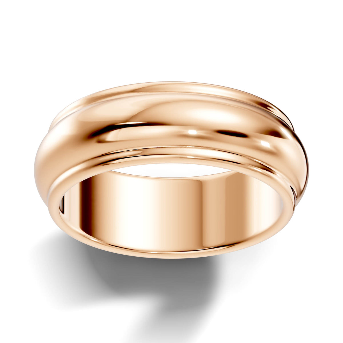 Bold Half-Round Wedding Band with Polished Comfort Fit Design (HREW700) 13