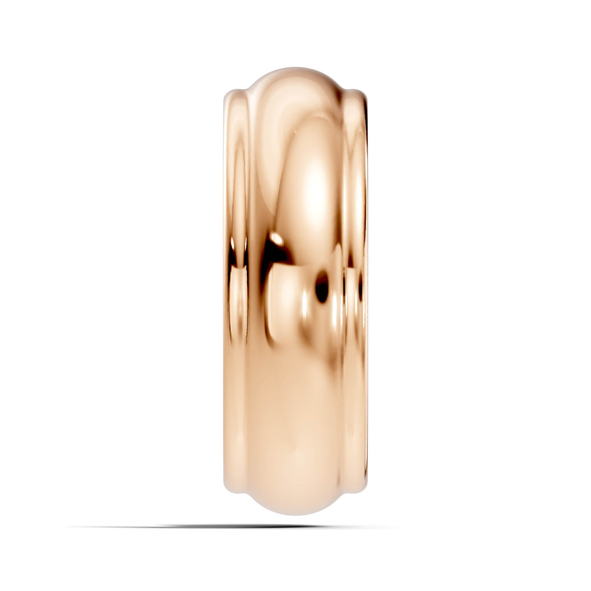 Bold Half-Round Wedding Band with Polished Comfort Fit Design (HREW700) 3
