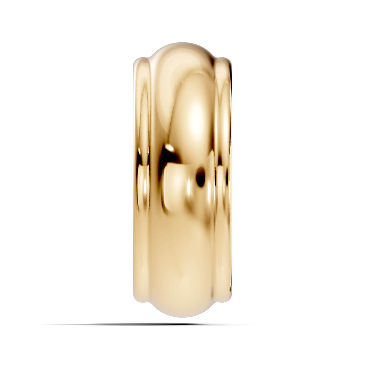 Wide Half-Round Wedding Band with Polished Domed Profile (HREW800) 5