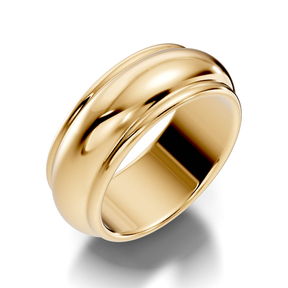 Wide Half-Round Wedding Band with Polished Domed Profile (HREW800) 2