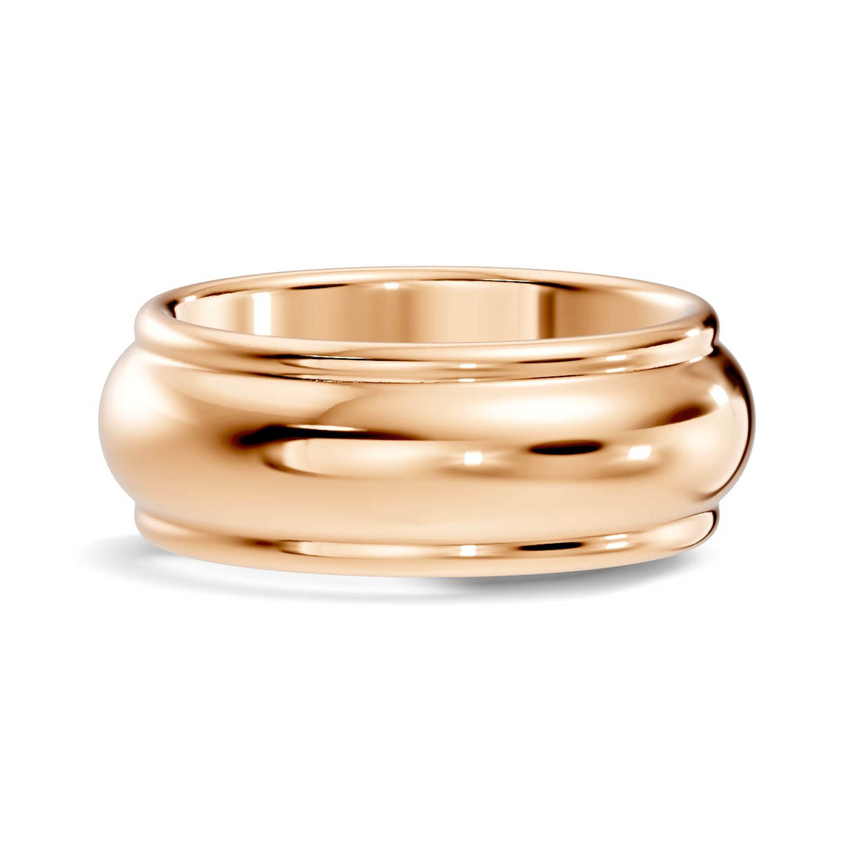 Wide Half-Round Wedding Band with Polished Domed Profile (HREW800) 12