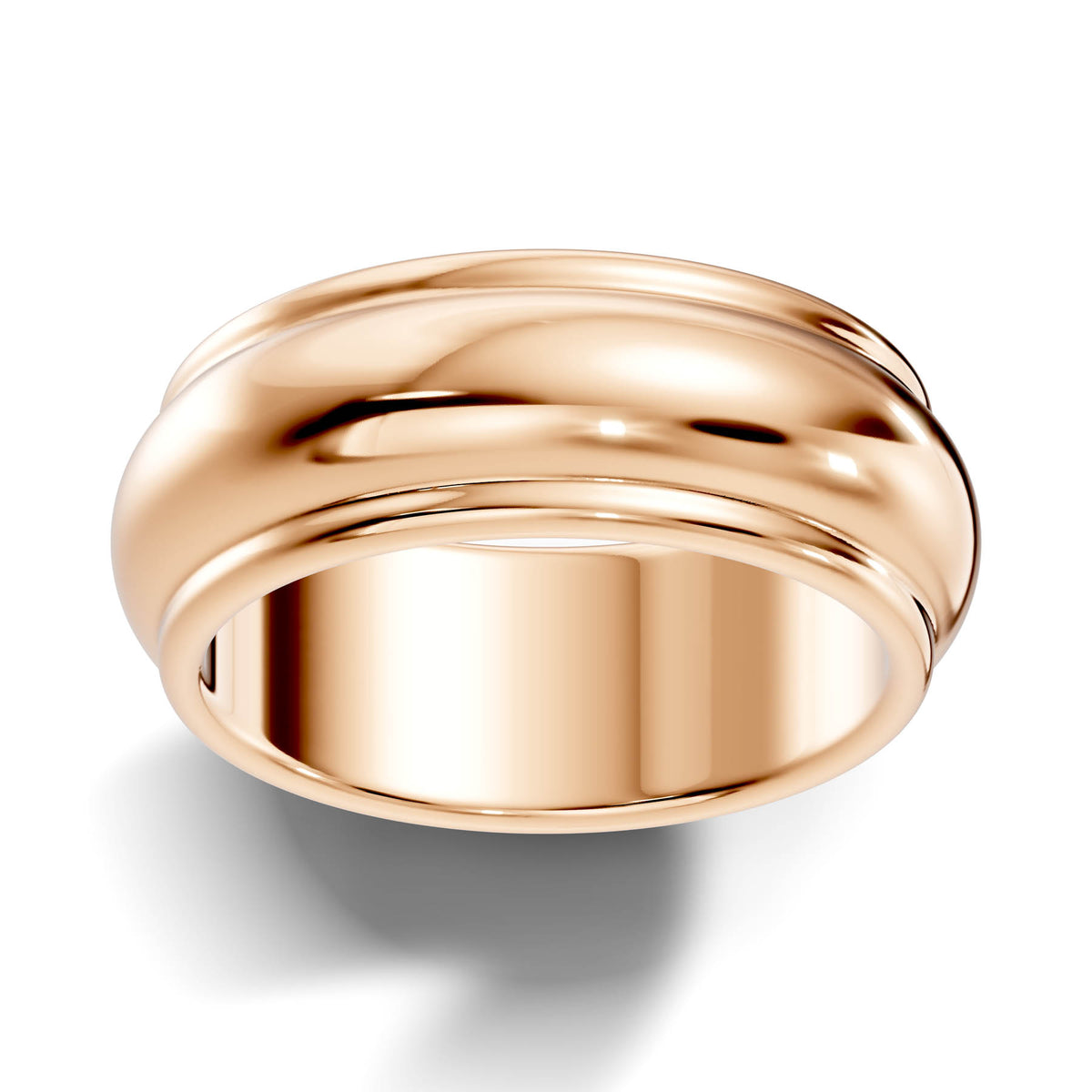Wide Half-Round Wedding Band with Polished Domed Profile (HREW800) 14