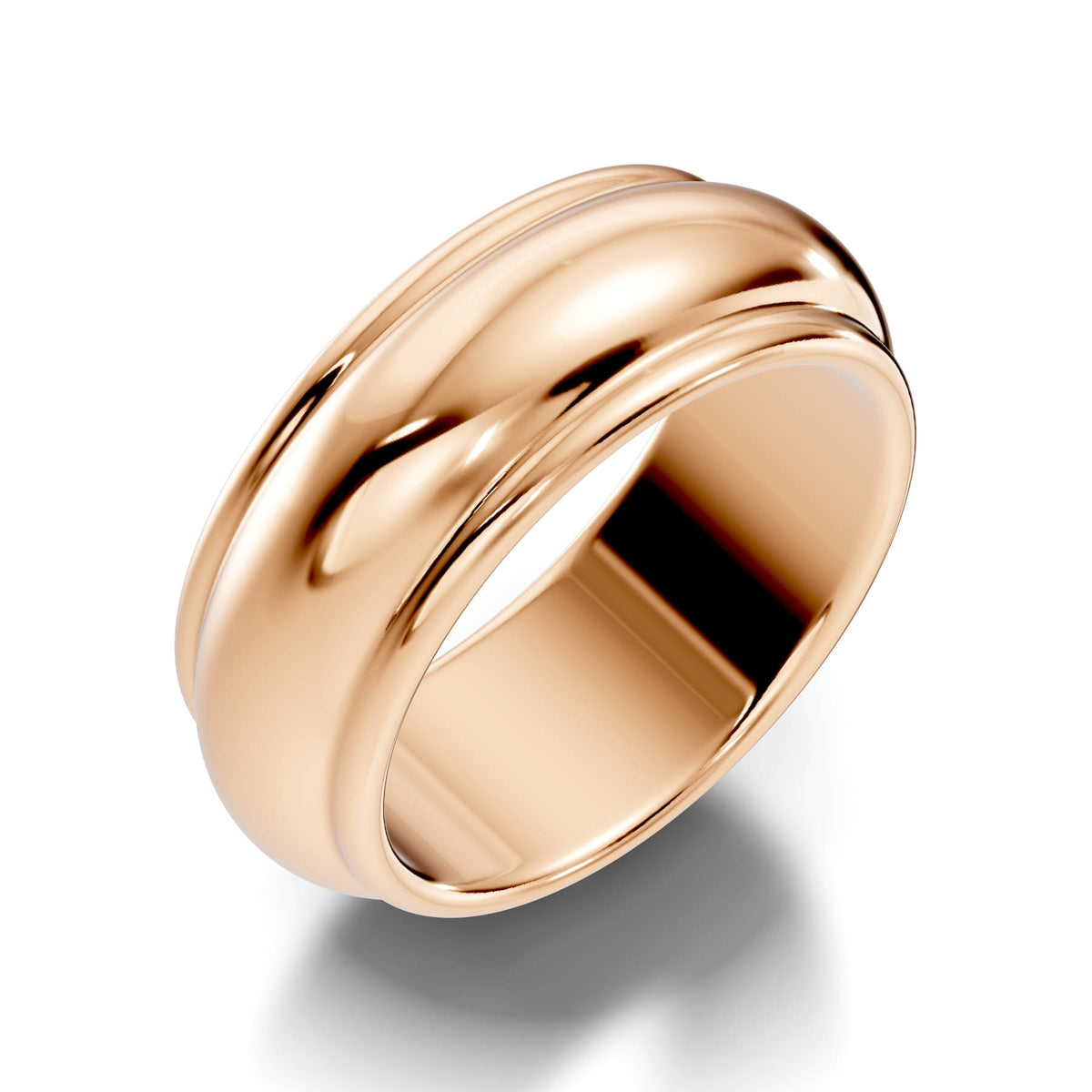 Wide Half-Round Wedding Band with Polished Domed Profile (HREW800) 15