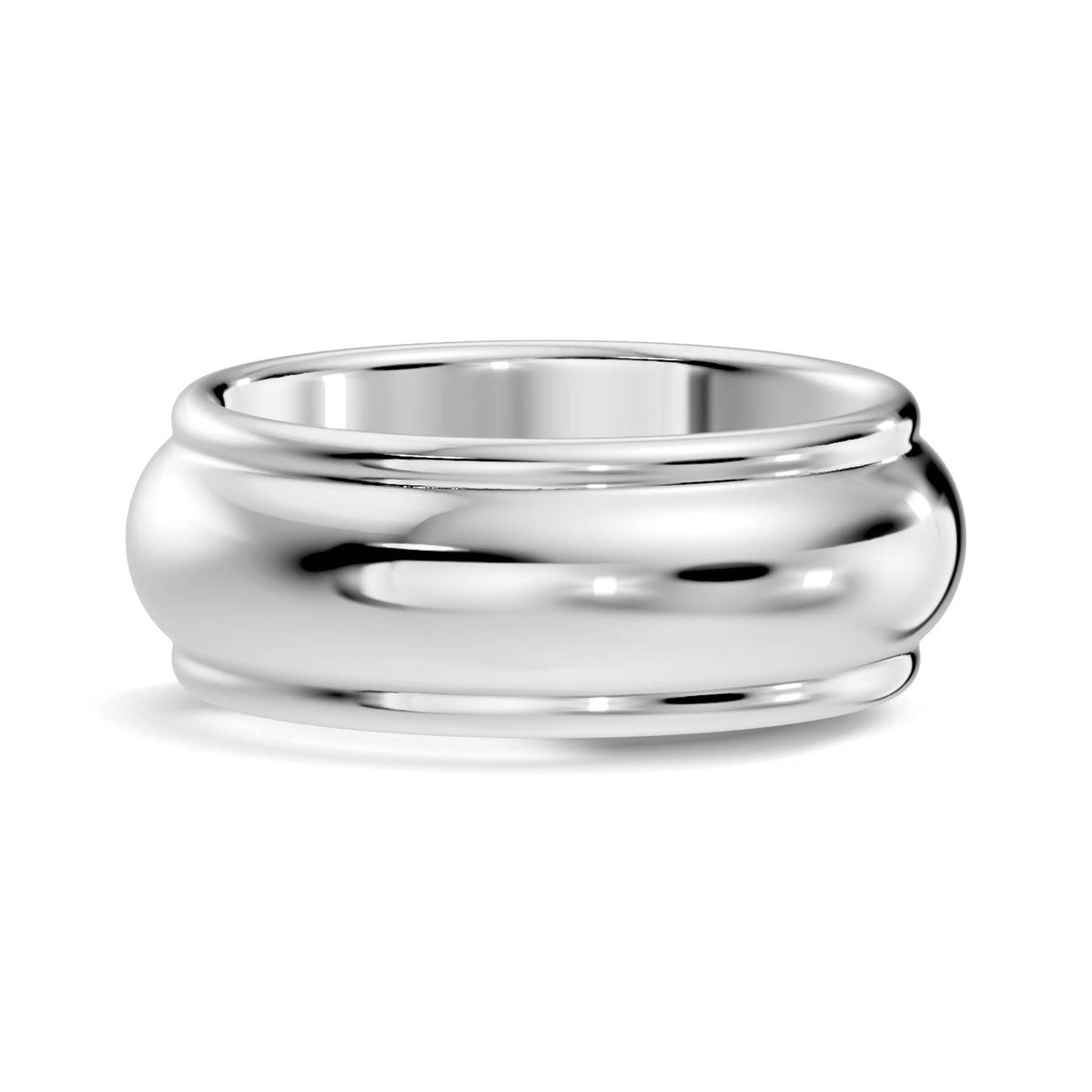 Wide Half-Round Wedding Band with Polished Domed Profile (HREW800) 8