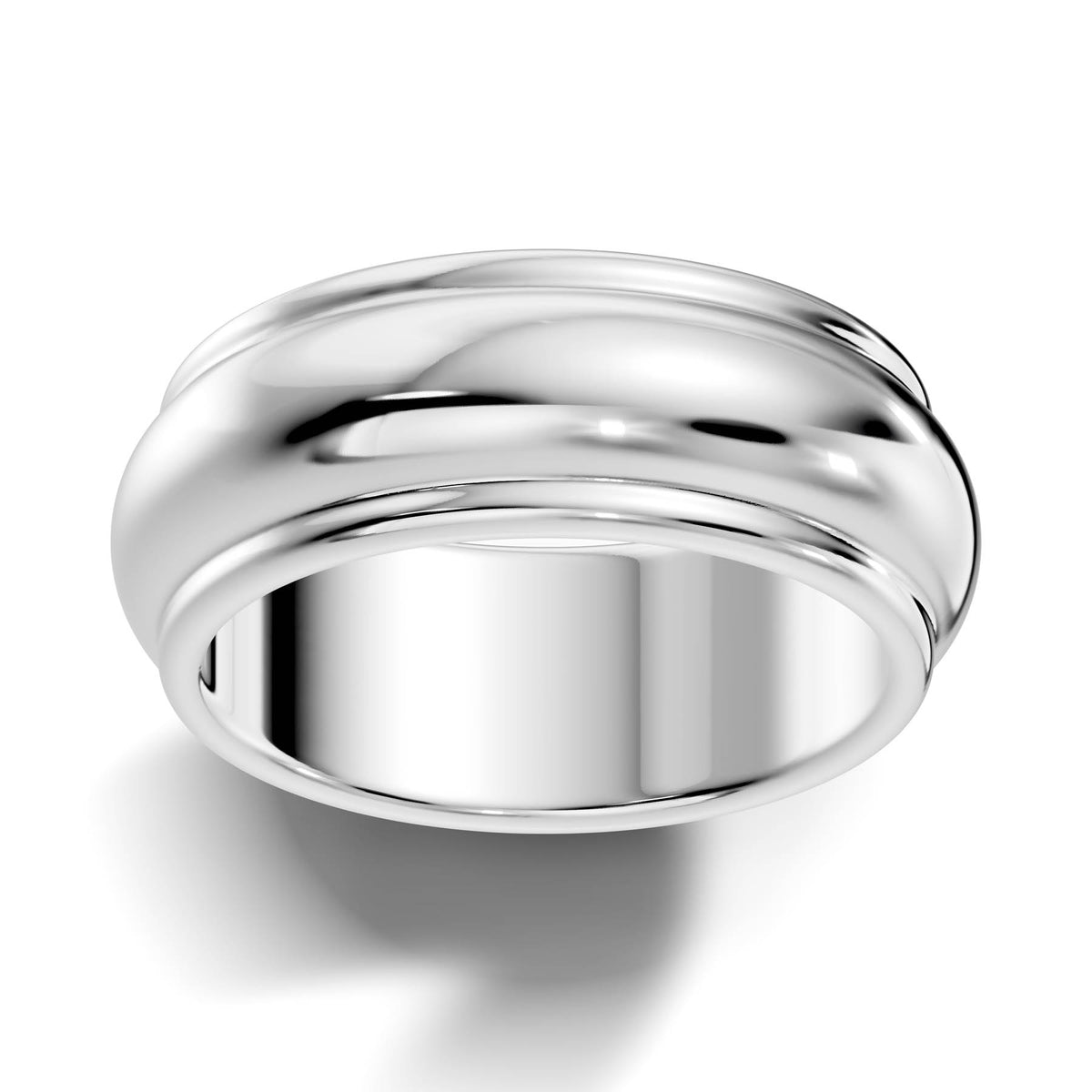 Wide Half-Round Wedding Band with Polished Domed Profile (HREW800) 1