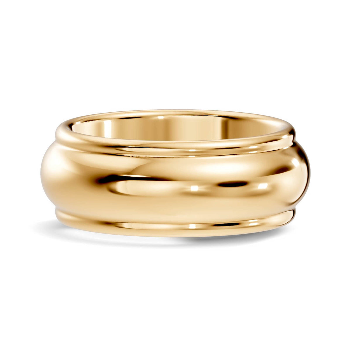 Wide Half-Round Wedding Band with Polished Domed Profile (HREW800) 4
