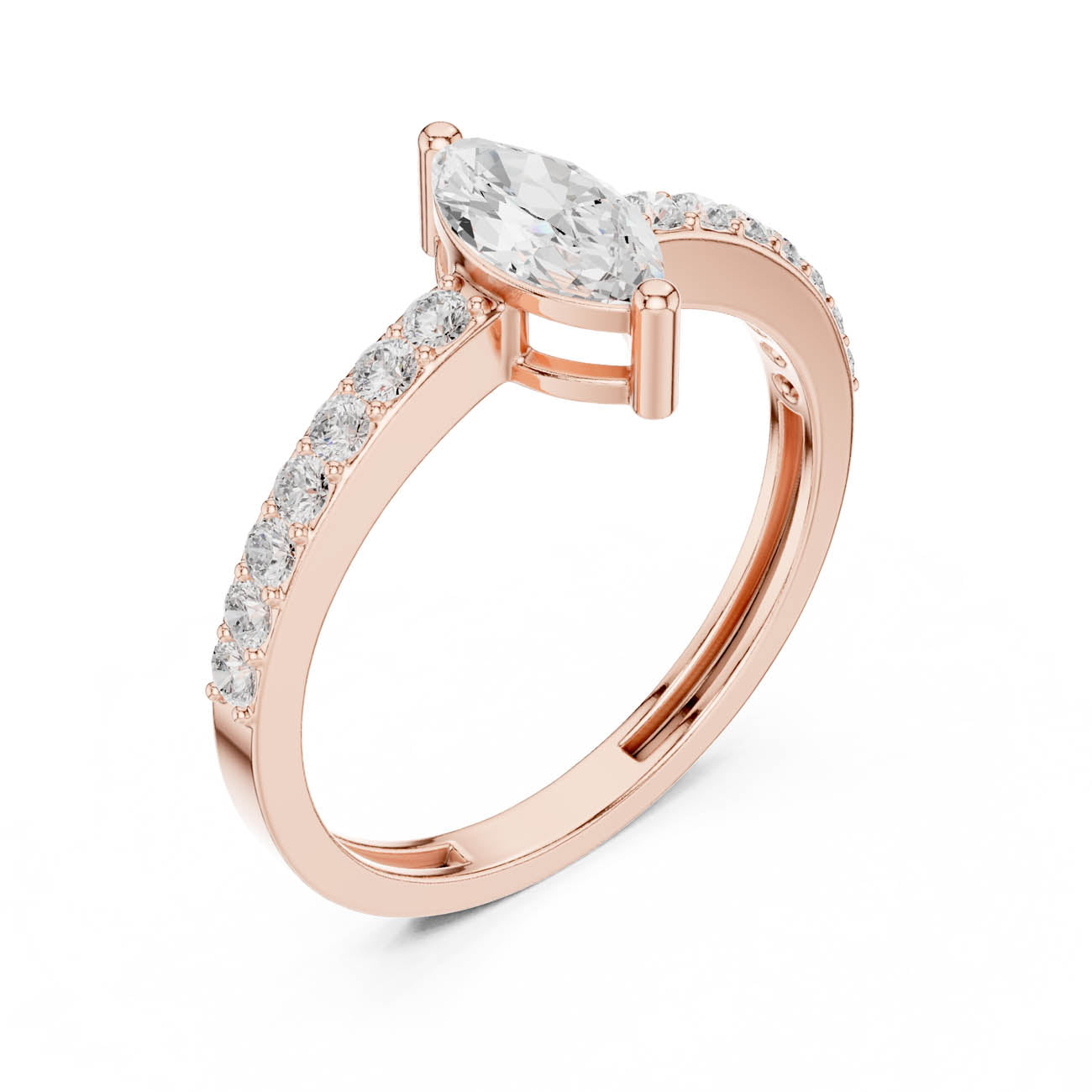 .69 Ct. Marquise Cut Diamond Solitaire with Pavé Band (JLR-23) 6