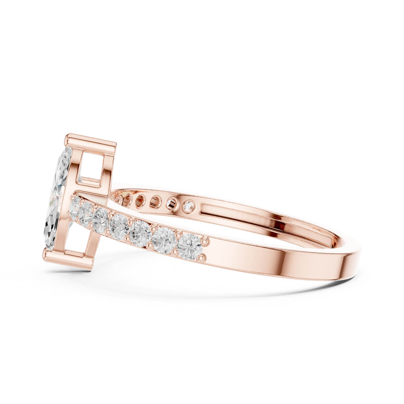 .69 Ct. Marquise Cut Diamond Solitaire with Pavé Band (JLR-23) 11