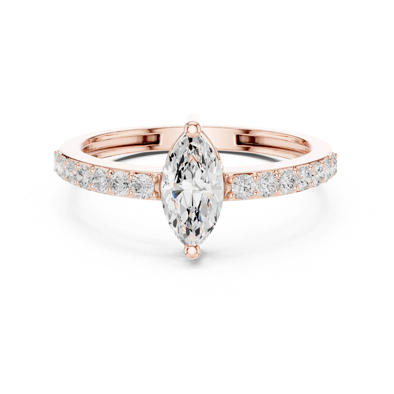 .69 Ct. Marquise Cut Diamond Solitaire with Pavé Band (JLR-23) 5