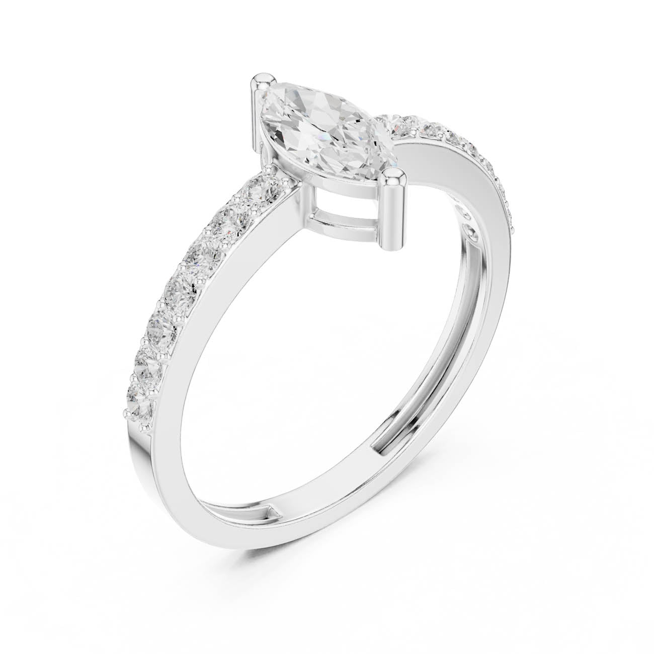 .69 Ct. Marquise Cut Diamond Solitaire with Pavé Band (JLR-23) 8