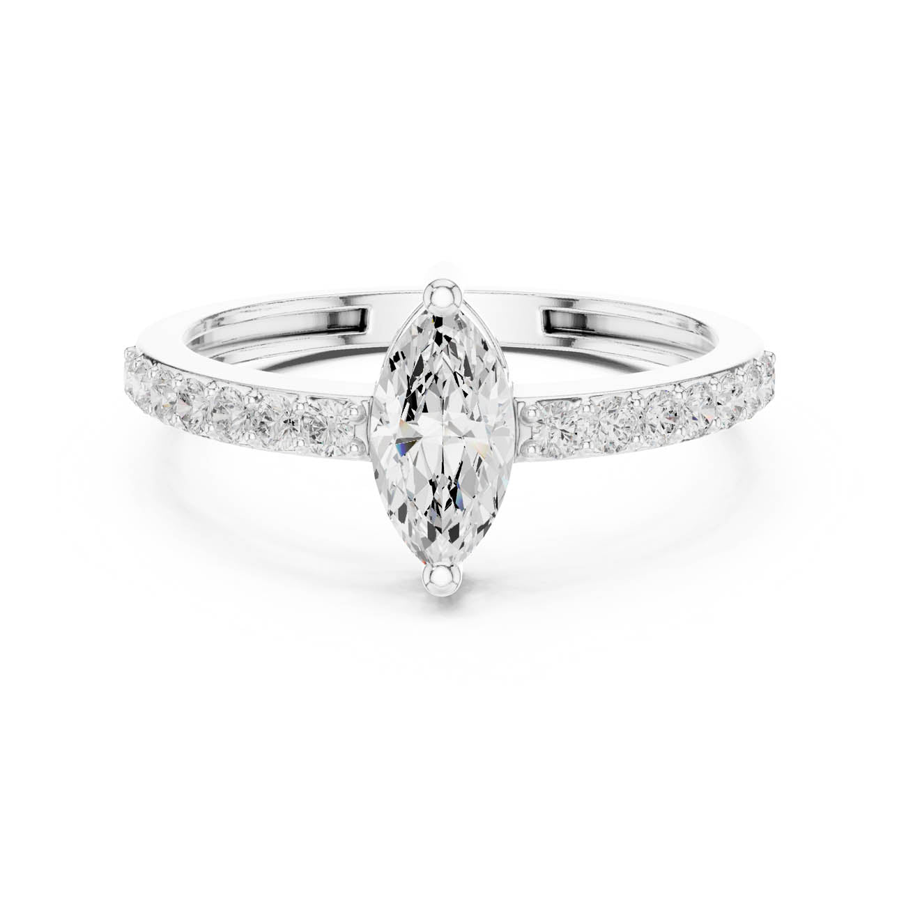 .69 Ct. Marquise Cut Diamond Solitaire with Pavé Band (JLR-23) 7
