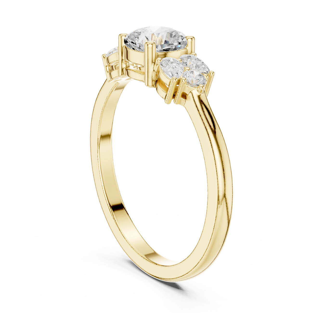 .89 Ct. Cushion Cut Diamond Ring with Pear and Round Side Stones (JLR-24) 3