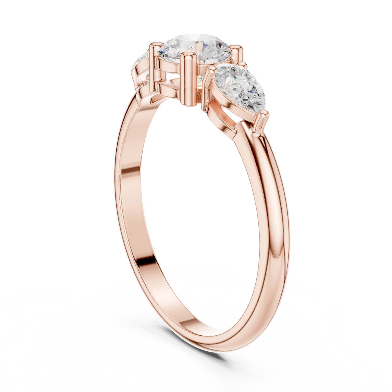 .81 Ct. Round Diamond Ring with Pear Side Stones (JLR-99) 10
