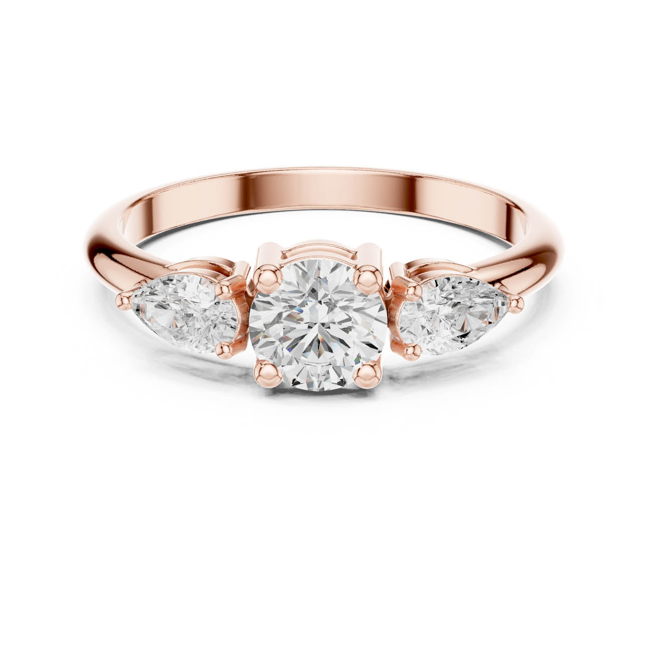 .81 Ct. Round Diamond Ring with Pear Side Stones (JLR-99) 7