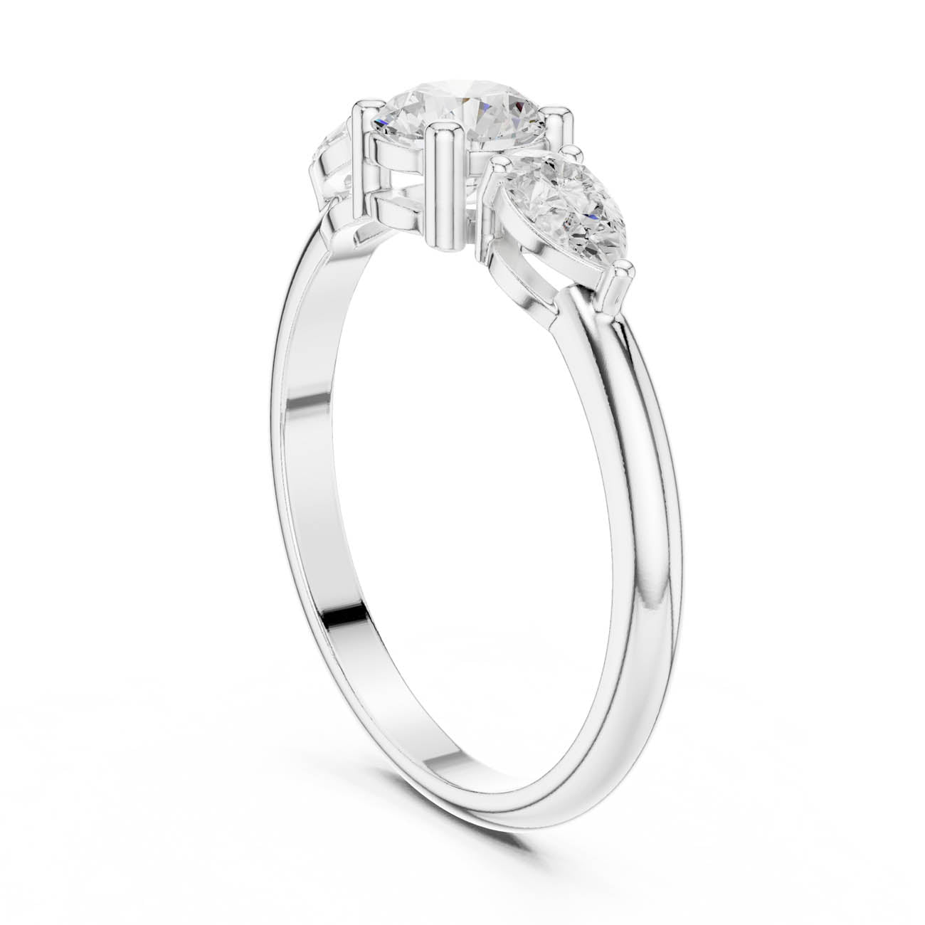 .81 Ct. Round Diamond Ring with Pear Side Stones (JLR-99) 9