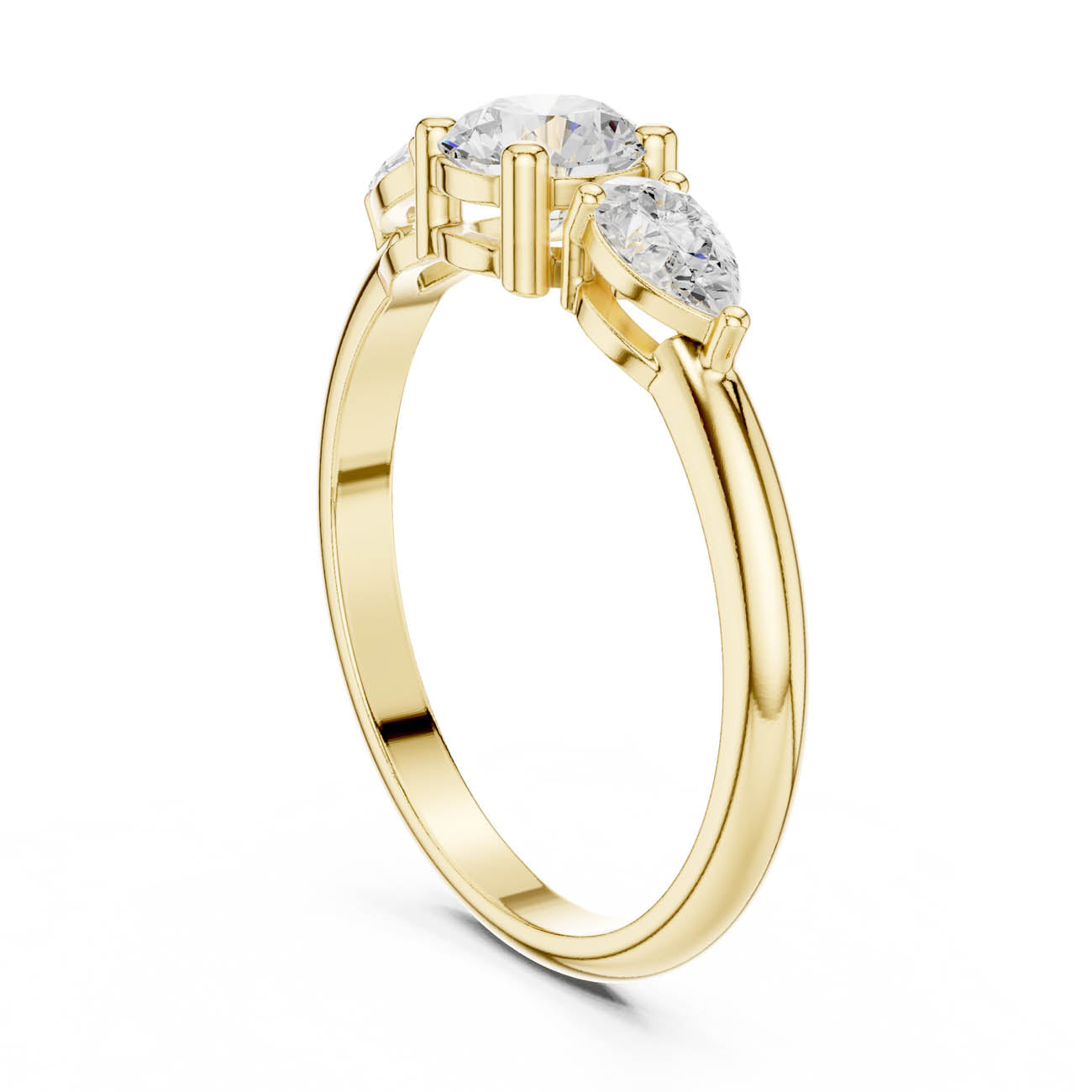 .81 Ct. Round Diamond Ring with Pear Side Stones (JLR-99) 3