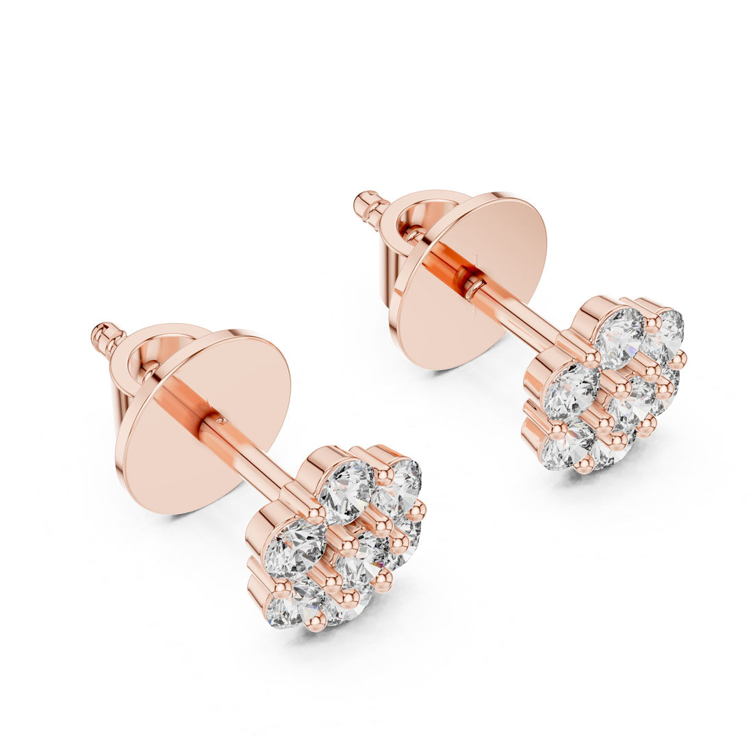 .42 Ct. Round Diamond Floral Cluster Earrings (L2-27#10001E) 7