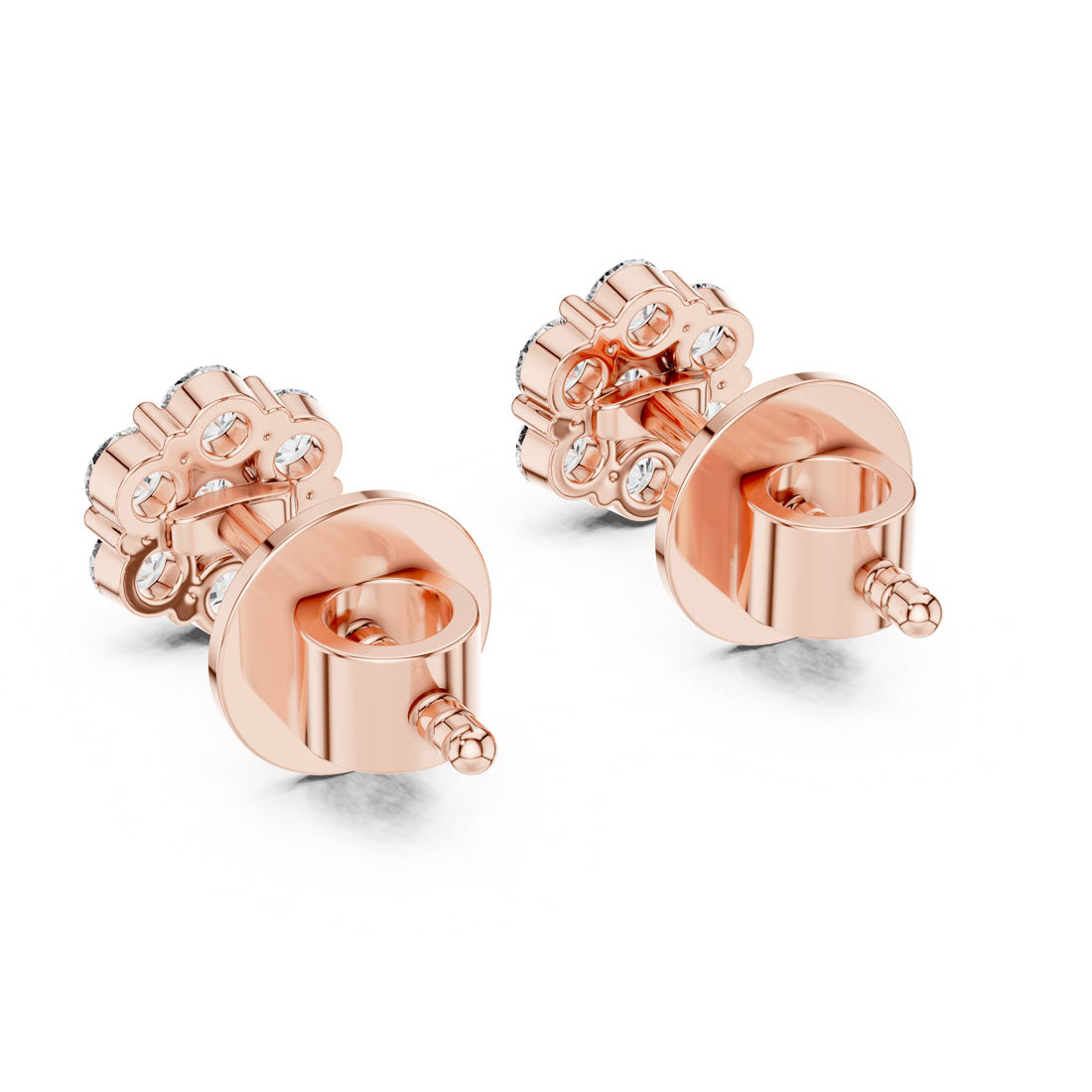 .42 Ct. Round Diamond Floral Cluster Earrings (L2-27#10001E) 8