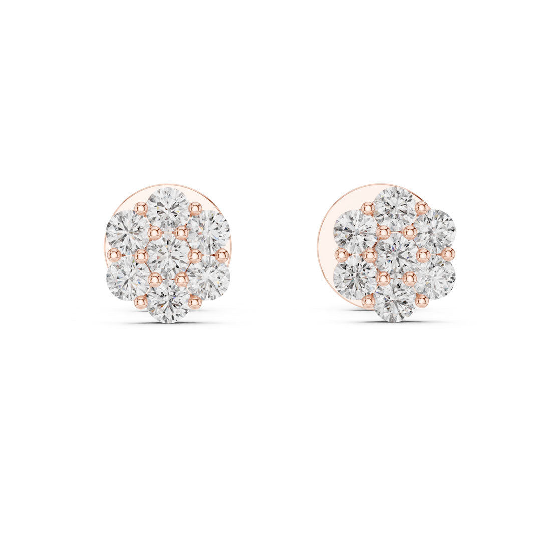 .42 Ct. Round Diamond Floral Cluster Earrings (L2-27#10001E)