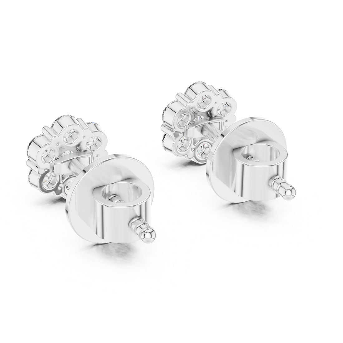 .42 Ct. Round Diamond Floral Cluster Earrings (L2-27#10001E) 9