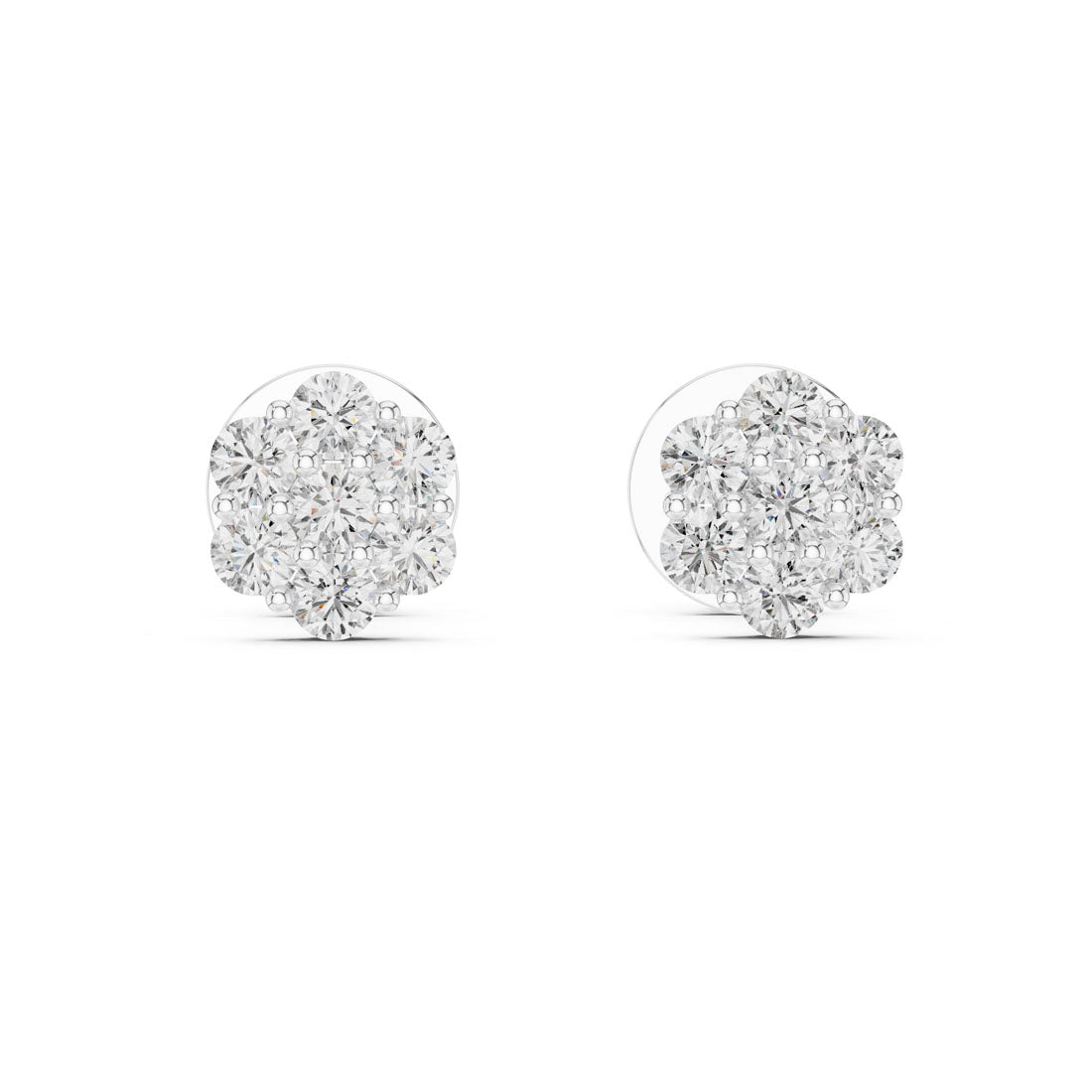 .42 Ct. Round Diamond Floral Cluster Earrings (L2-27#10001E) 6