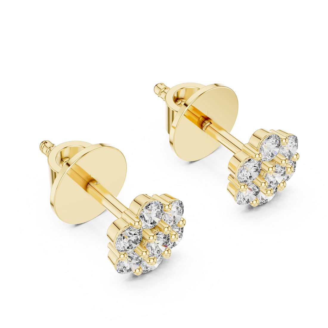 .42 Ct. Round Diamond Floral Cluster Earrings (L2-27#10001E)