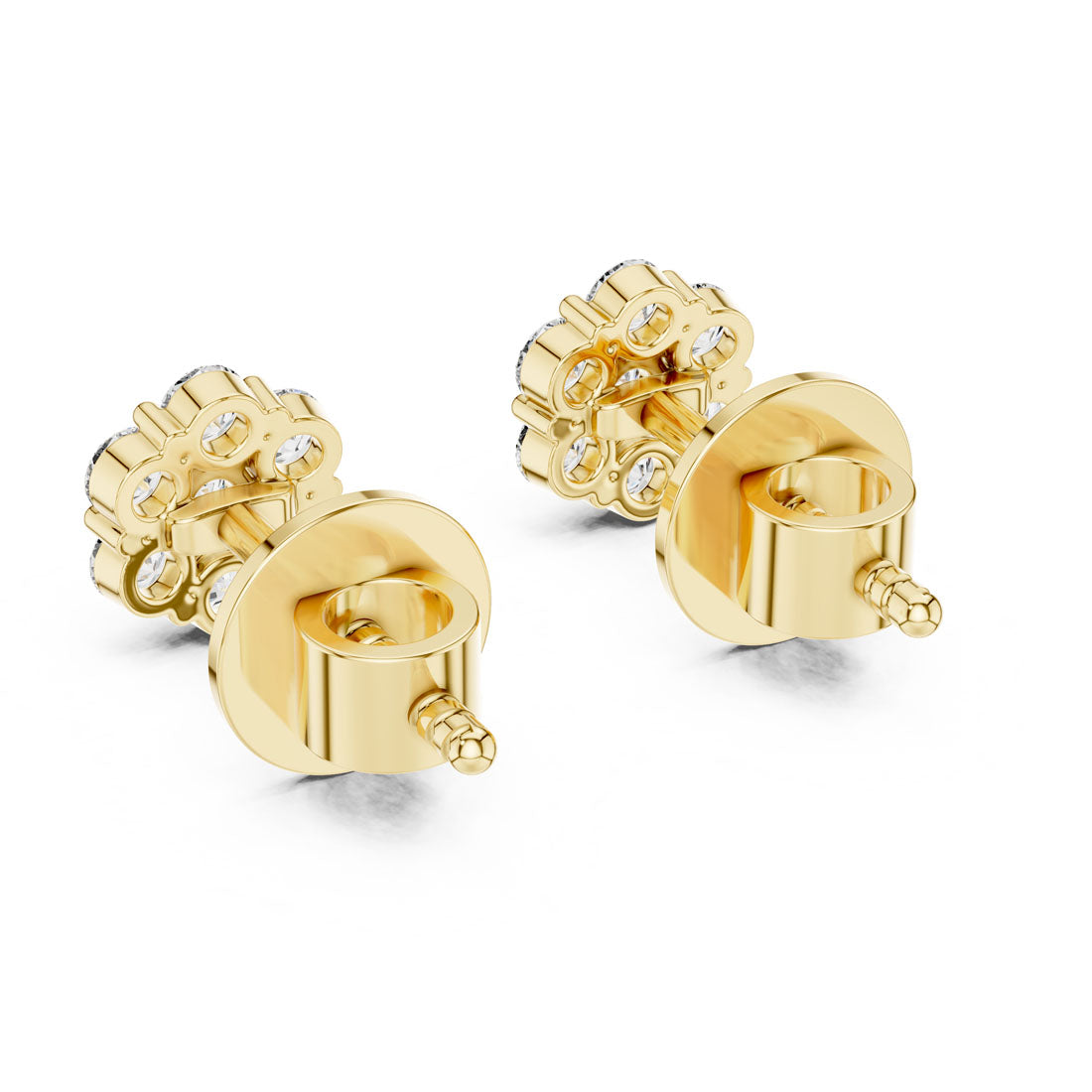 .42 Ct. Round Diamond Floral Cluster Earrings (L2-27#10001E) 3
