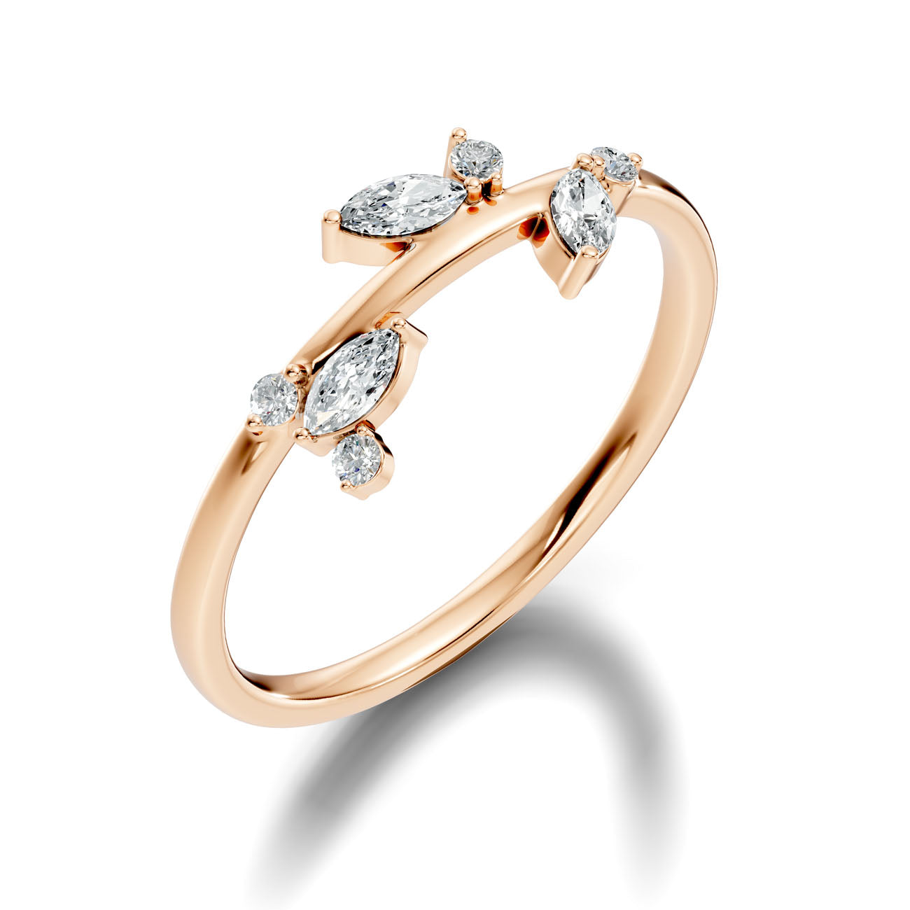 .22 Ct. Marquise Diamond Leaf-Inspired Cluster Ring (L2-27#10004L) 8