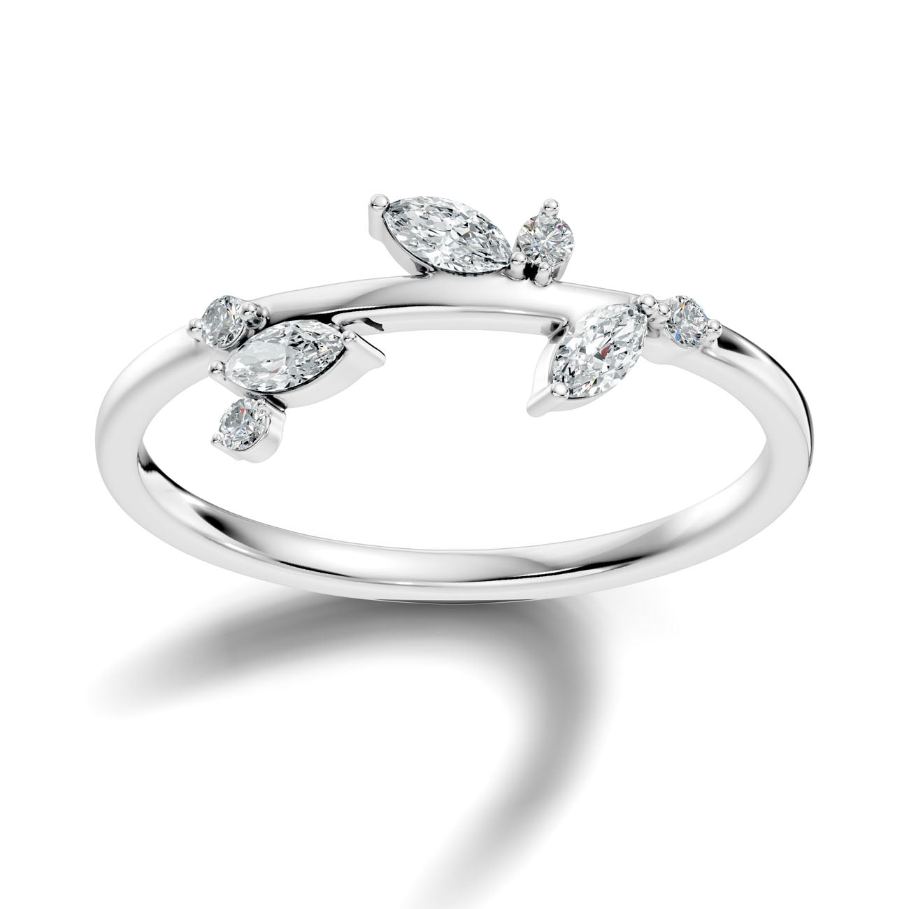 .22 Ct. Marquise Diamond Leaf-Inspired Cluster Ring (L2-27#10004L)