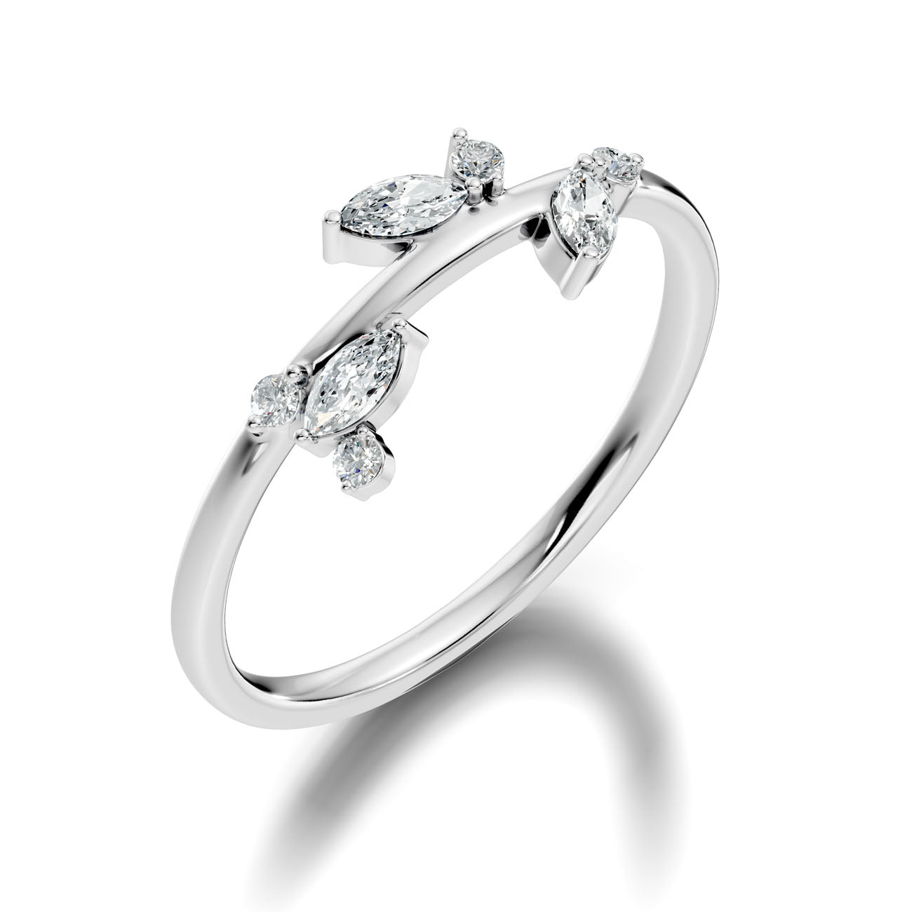 .22 Ct. Marquise Diamond Leaf-Inspired Cluster Ring (L2-27#10004L) 11