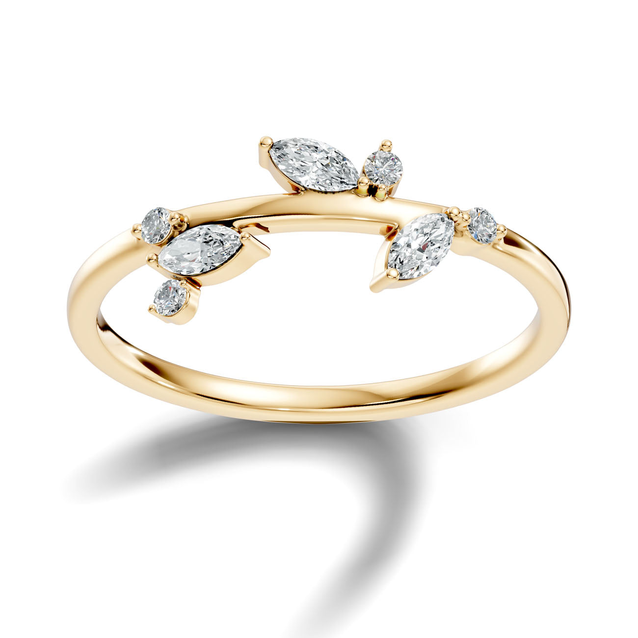 .22 Ct. Marquise Diamond Leaf-Inspired Cluster Ring (L2-27#10004L) 4