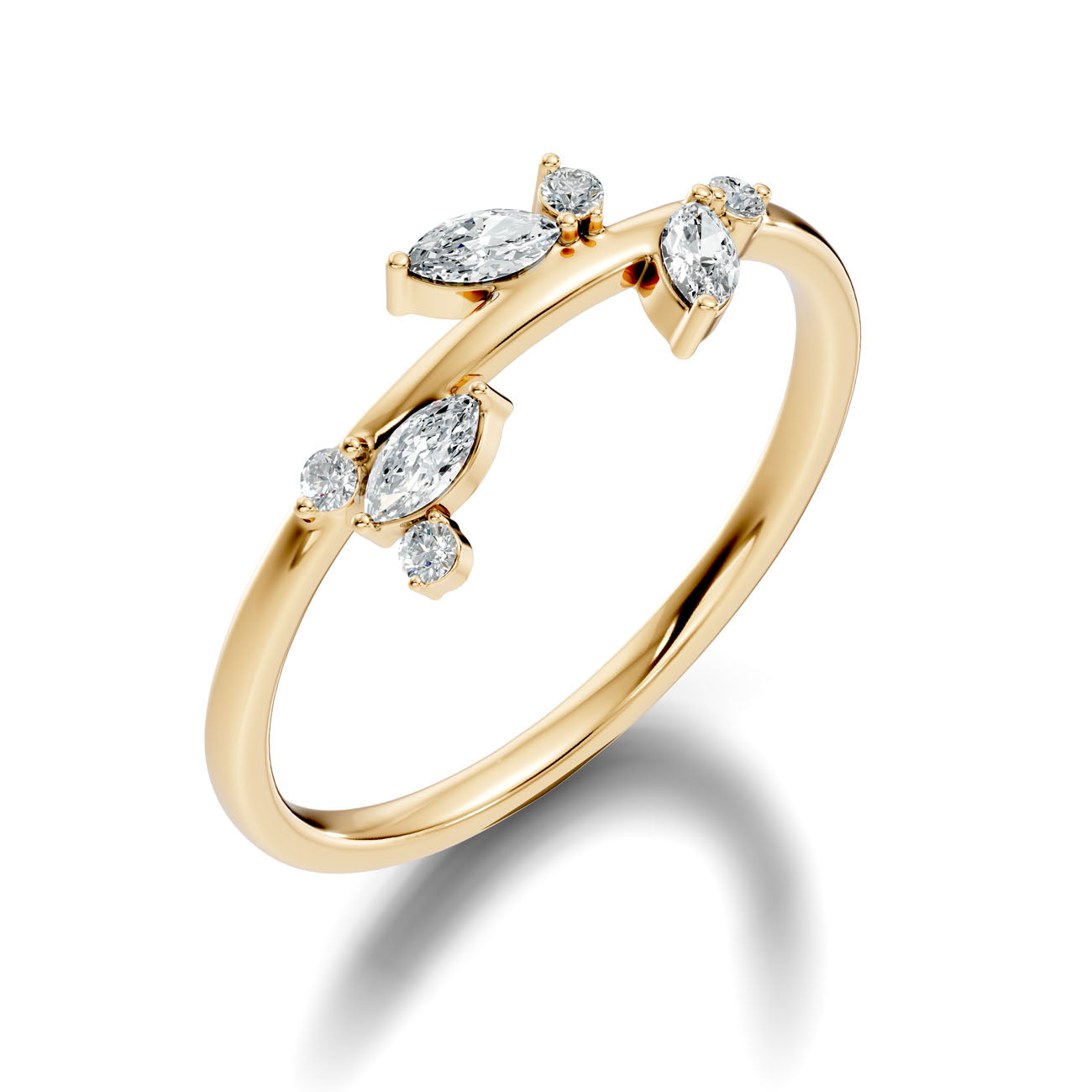 .22 Ct. Marquise Diamond Leaf-Inspired Cluster Ring (L2-27#10004L)