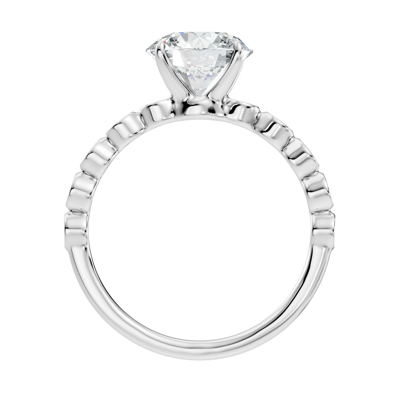 2.35 Ct. Round Diamond Bezel-Accented Solitaire Ring with Graduated Side Stones (L2-27#10009L) 7