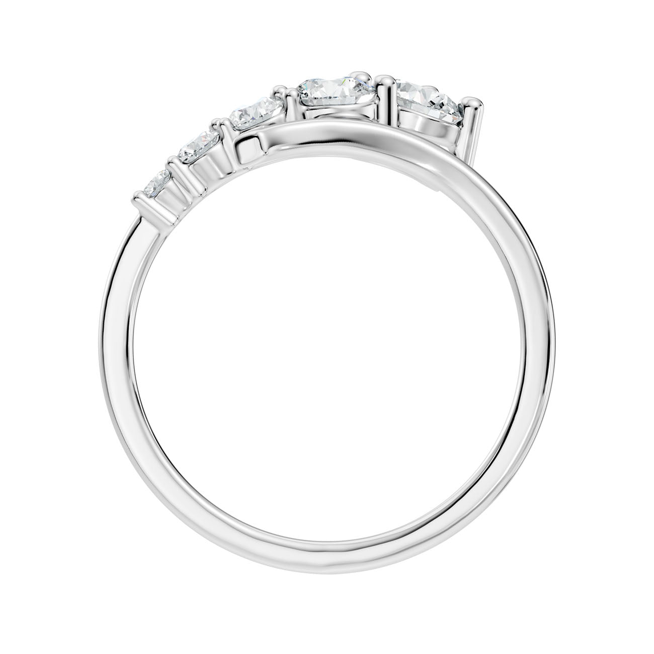 .90 Ct. Graduated Round Diamond Five-Stone Ring with Curved Gallery (L2-27#10011L) 11