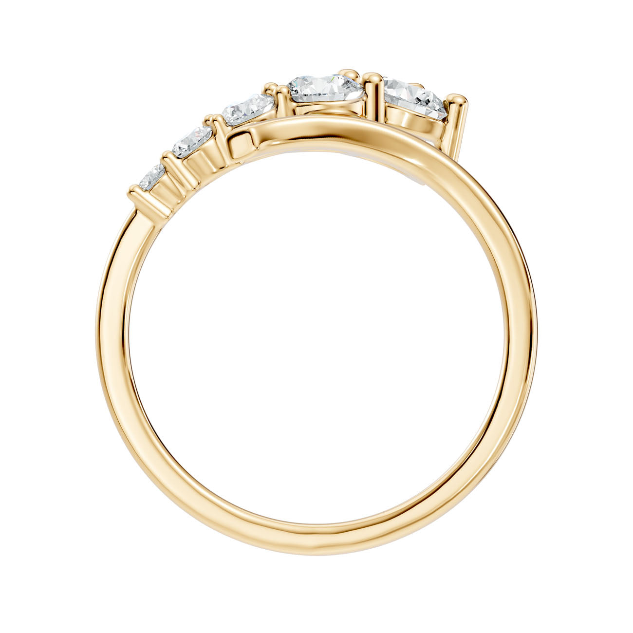 .90 Ct. Graduated Round Diamond Five-Stone Ring with Curved Gallery (L2-27#10011L) 5