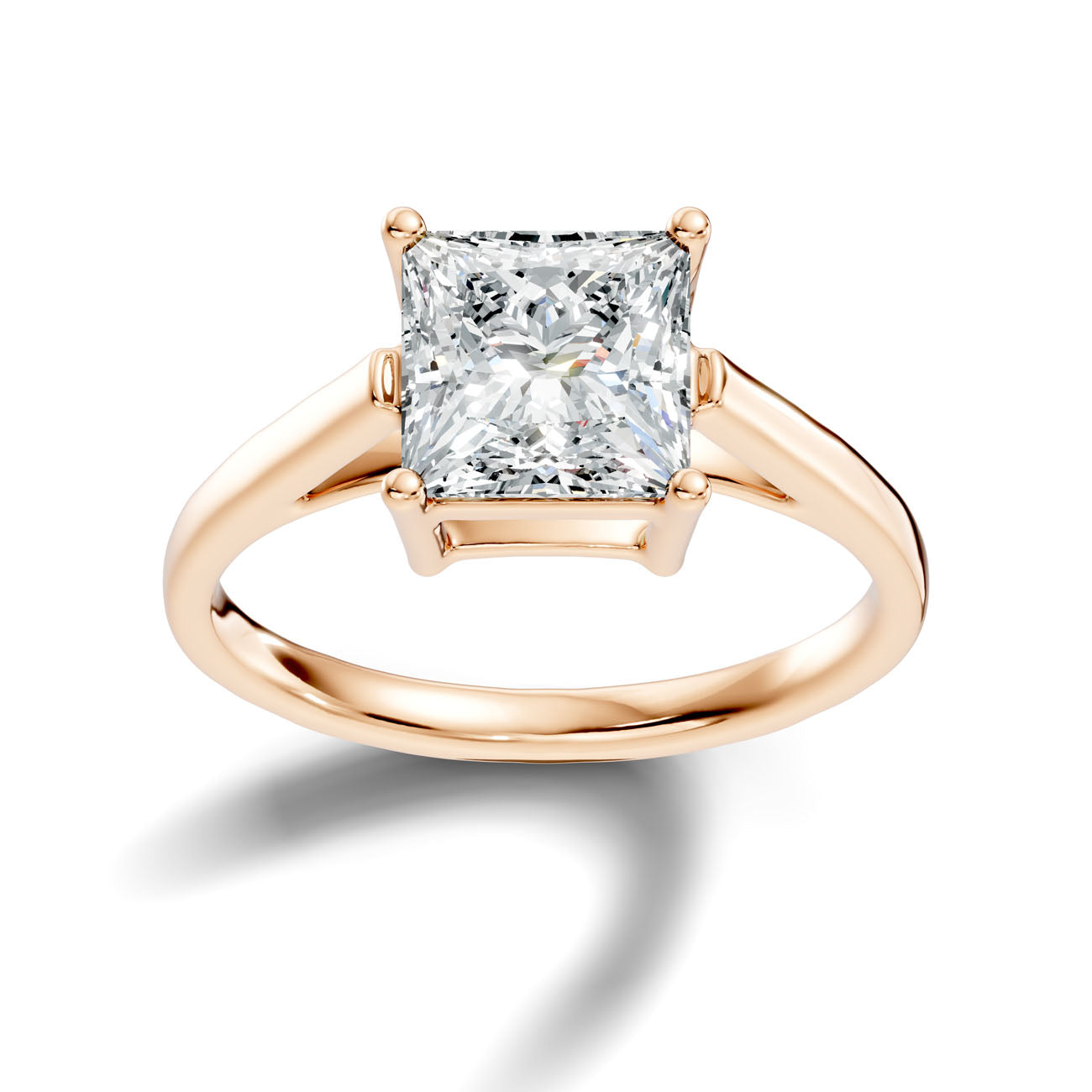 2.65 Ct. Princess Cut Diamond Solitaire Ring with Four-Prong Setting (L2-27#10012L) 8