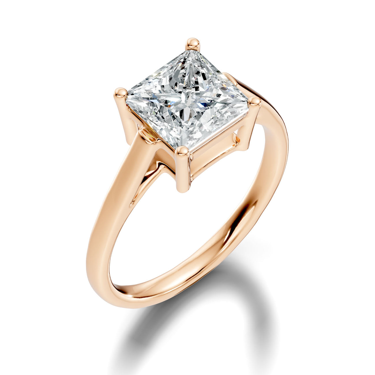 2.65 Ct. Princess Cut Diamond Solitaire Ring with Four-Prong Setting (L2-27#10012L) 7