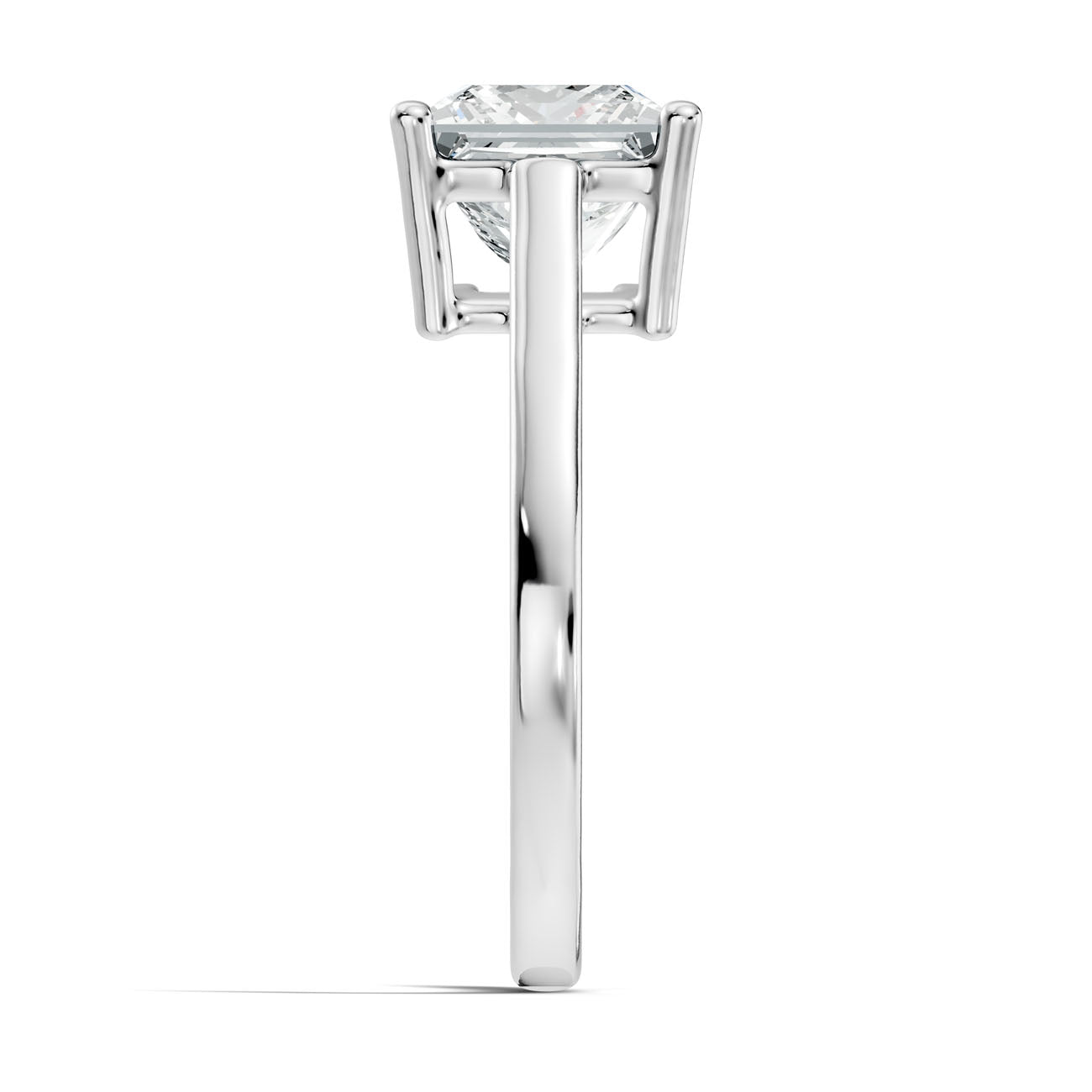 2.65 Ct. Princess Cut Diamond Solitaire Ring with Four-Prong Setting (L2-27#10012L) 12