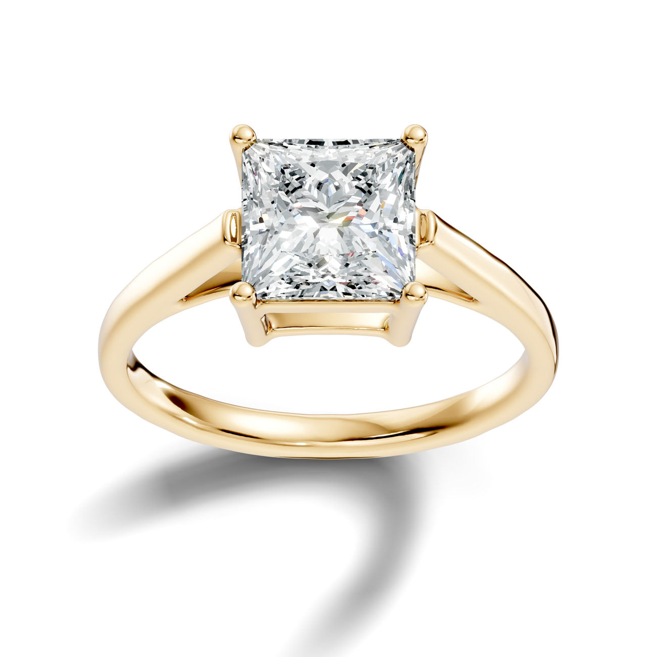 2.65 Ct. Princess Cut Diamond Solitaire Ring with Four-Prong Setting (L2-27#10012L) 4