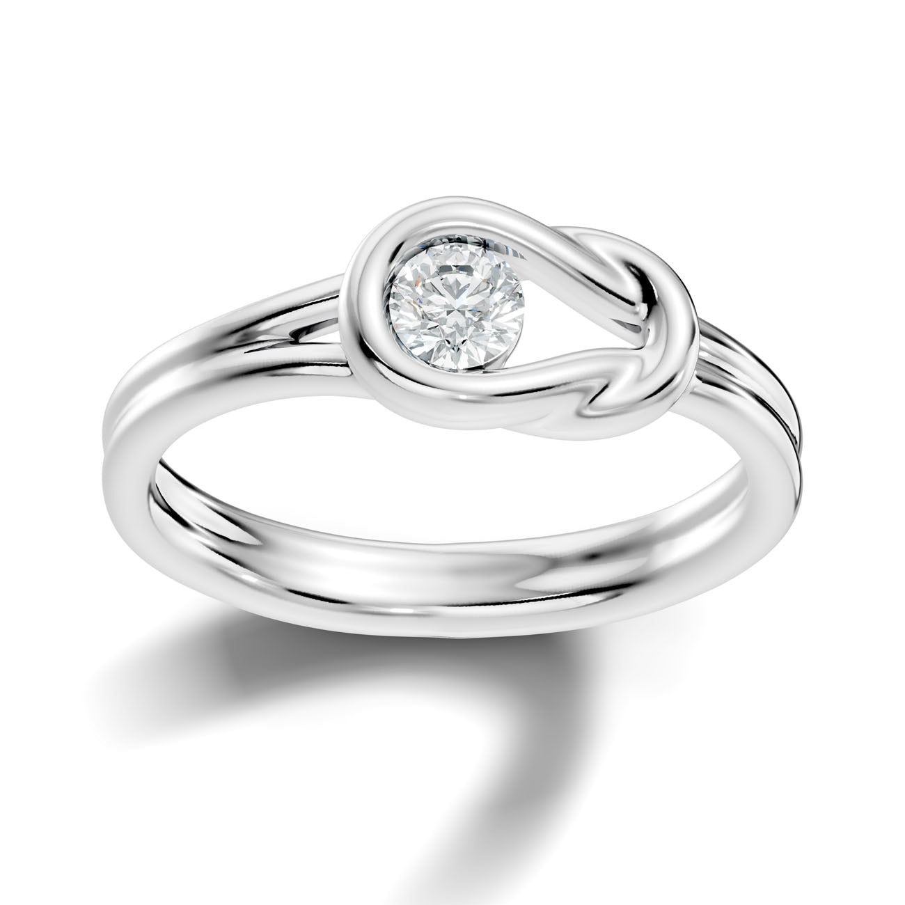 .25 Ct. Round Diamond Swirl Bezel Ring with Sculpted Loop Setting (L2-27#10013L)