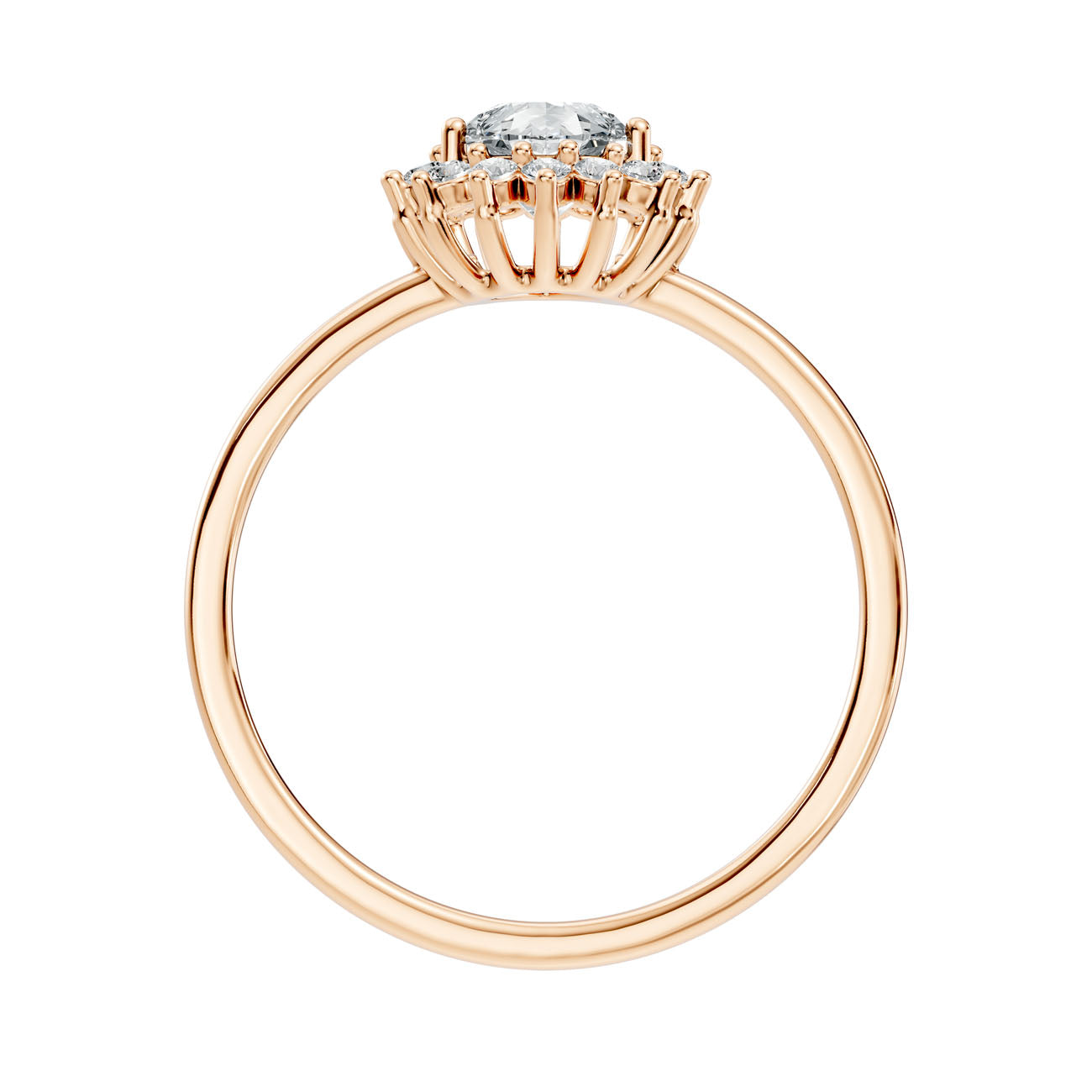 .80 Ct. Pear Diamond Halo Ring with Radiant Cluster Setting (L2-27#10016L) 13